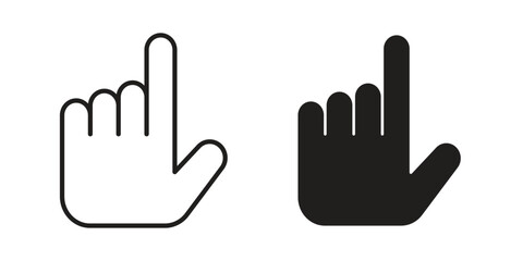 Pointing hand icon logo set. thin line concept simple icon or design element