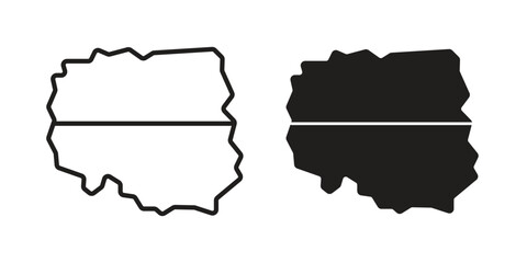 Poland icon logo set. thin line concept simple icon or design element