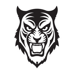 Tiger Head Icon Set – Wild Animal Vector Silhouettes and Emblems