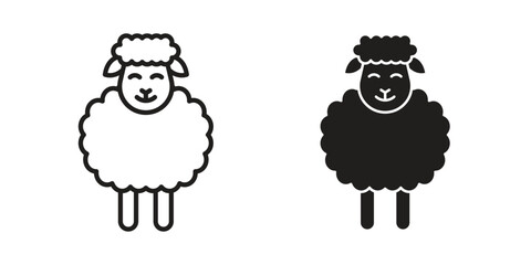Sheep icon logo set. thin line concept simple icon or design element