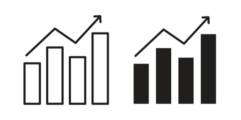 Stagflation icon logo set. thin line concept simple icon or design element
