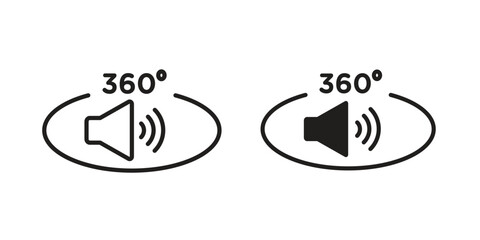 Surround sound icon logo set. thin line concept simple icon or design element