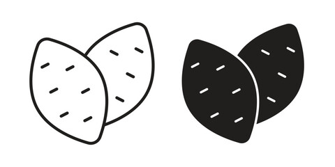 Sweet potato icon logo set. thin line concept simple icon or design element