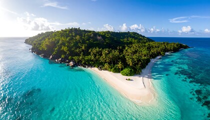 Aerial view of a tropical island paradise