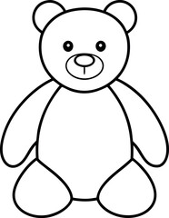 teddy bear coloring book page, teddy bear outline vector
