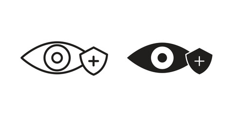 Vision insurance icon logo set. thin line concept simple icon or design element