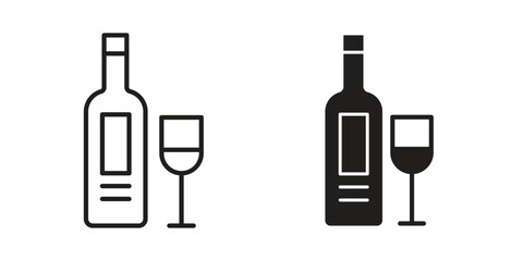 Vodka icon logo set. thin line concept simple icon or design element
