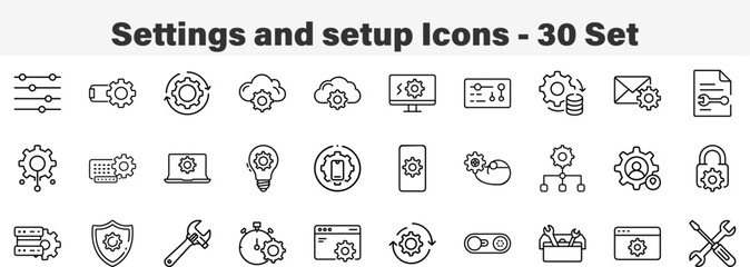 User Settings and Setup UI Control Icon Set