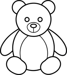 teddy bear outline coloring book page, teddy bear line art vector