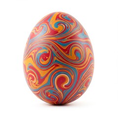 Fototapeta premium Easter egg with patterns, white background