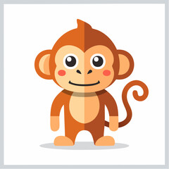 Obraz premium Adorable cartoon monkey illustration, perfect for children's books and playful designs