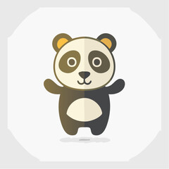 Fototapeta premium Cute Panda Illustration with Open Arms: A Cheerful and Engaging Image for Children