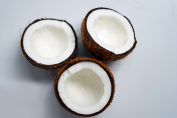 Minimalistic Shot of Coconut Isolated on White.