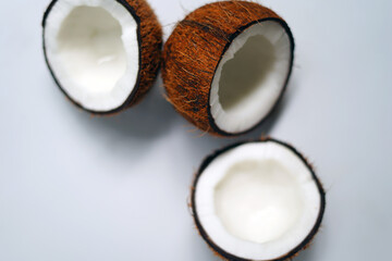 Studio Shot of Coconut Fruit on White.