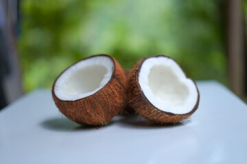 abstract image of half coconut