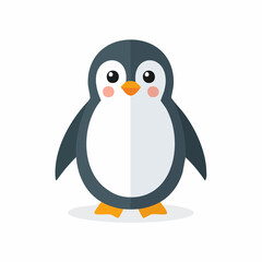 Obraz premium Adorable cartoon penguin illustration on a white background displaying simplicity and charm