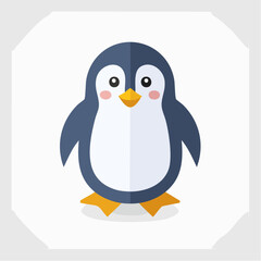 Obraz premium Adorable penguin illustration with a flat design and delightful character traits