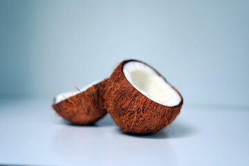 two half coconut photo background