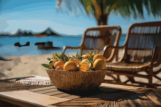 oranges, orange pieces, Coastal Citrus Harvest vector and illustration 