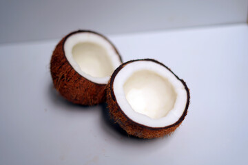 Whole Coconut Fruit for Health Concept on White.