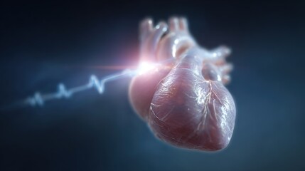 Realistic Human Heart Model with Pulsing Heartbeat Visualization