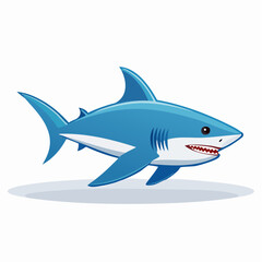 Obraz premium Cartoon Shark: A Colorful Illustration of Marine Life in Animated Style