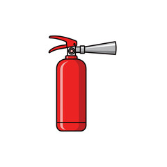 An isolated illustration of a red fire extinguisher, a symbol of fire safety and emergency preparedness.