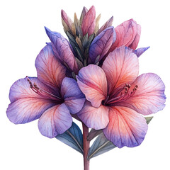 Stock Flower, watercolor drawing vector, isolated on a white background.