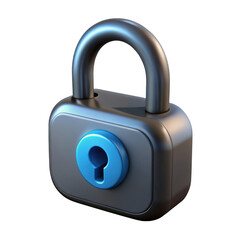 3d padlock isolated on transparent background
