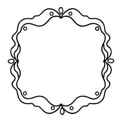 Elegant vintage ornate decorative frame with swirling lines and subtle floral accents on a clean white background