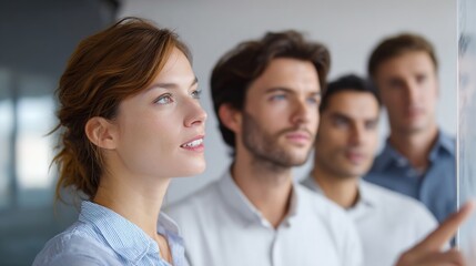Fototapeta premium Team Collaboration in Modern Office with Diverse Professionals Engaged
