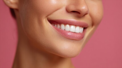 Obraz premium Smiling Woman with Radiant Skin and Bright White Teeth