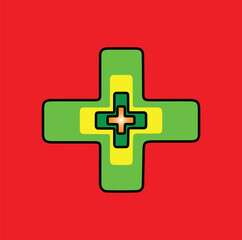Obraz premium features a stylized medical cross symbol