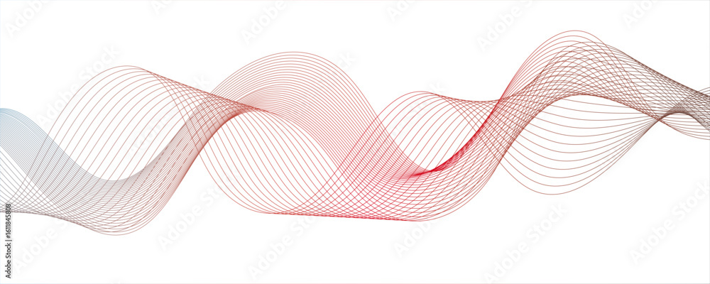 Poster abstract curvy line art wavy flowing dynamicsound, wave, wind, information flow. twisted curve lines