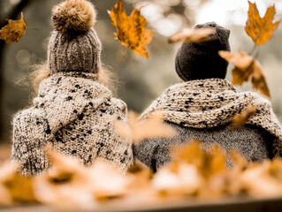 Fototapeta premium autumn, cozy, fall leaves,
