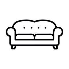 Sofa and armchair vector illustration isolated on white background with classic vintage furniture design
