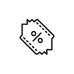 Outline a percentage tax label with dashed perforation lines ticket coupon