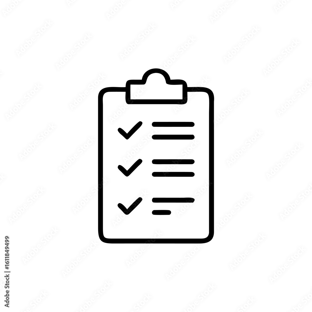 Poster outline checklist icon with three checkmarks lines vector
