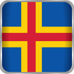 Obraz premium official flag of åland islands with nordic cross, blue and yellow red scandinavian symbol on white background