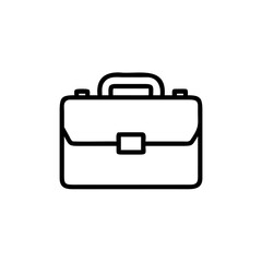 Outline icon a closed briefcase with a handle luggage portfolio