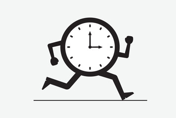 Time running, time management concept vector illustration.