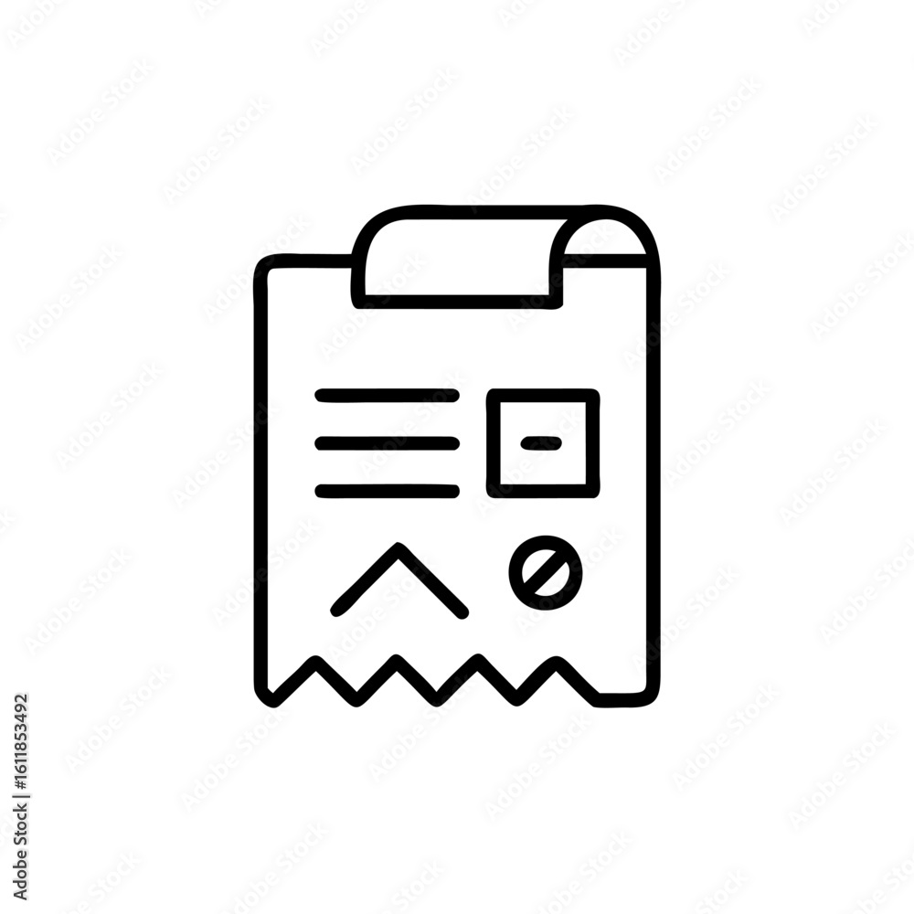 Poster outline icon a document with text symbols paper lines