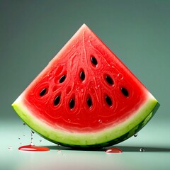 A vibrant, juicy watermelon wedge