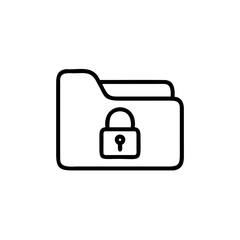 Outline icon a folder with a lock keyhole security document
