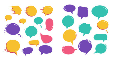 Colorful Speech Bubbles Vector Illustration for Communication and Social Media
