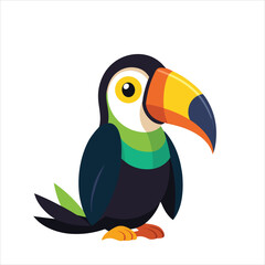Fototapeta premium Happy Toucan Sitting Vector Art