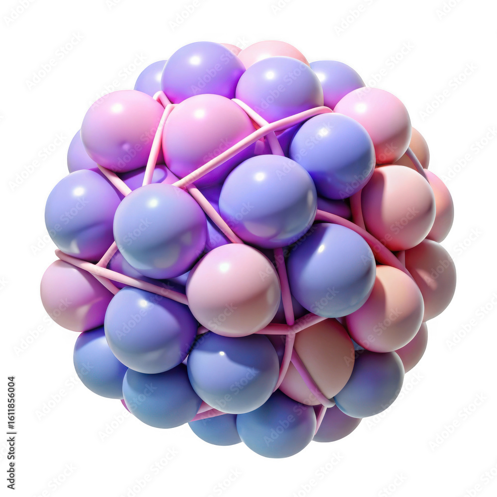 Poster abstract sphere of spheres isolated on transparent background