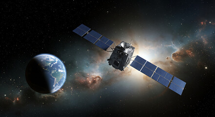 Satellite Orbiting Earth Space Exploration