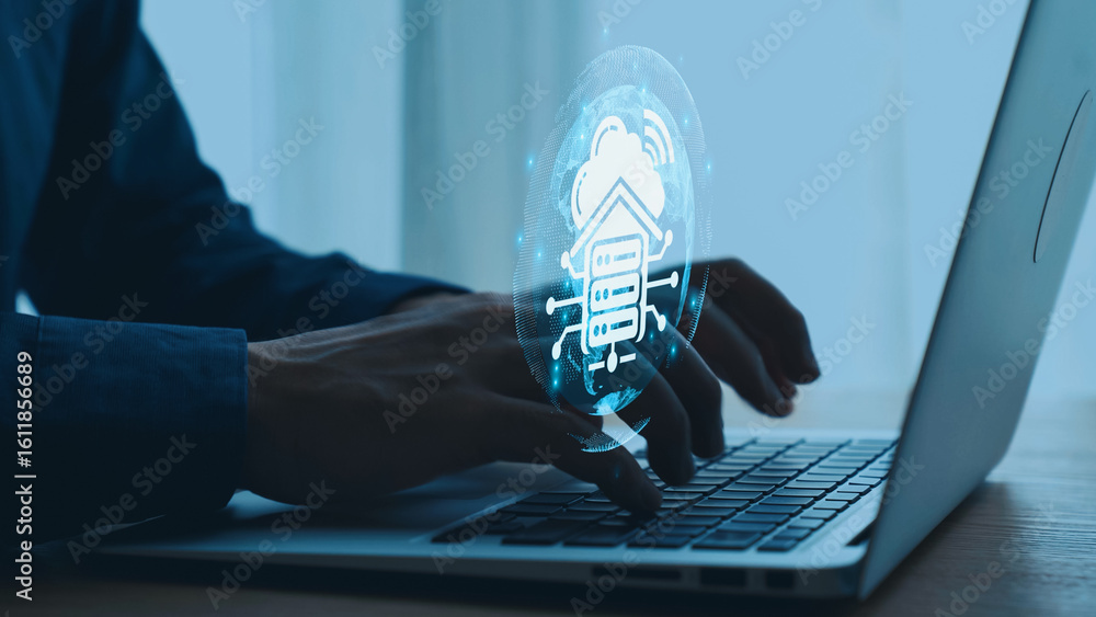 Poster cloud computing, cloud strategy, and cloud technology transforming digital infrastructure with scala
