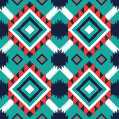 retro vintage ikat ethnic aztec tribal ancient pattern seamless background for fashion fabric and textile, 2d illustration